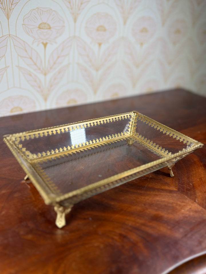 Glass and Brass Tray