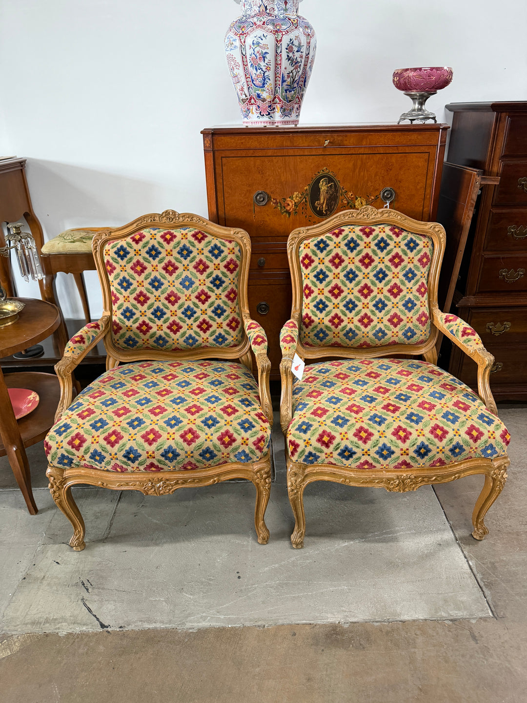 Louis XV French Style Armchairs