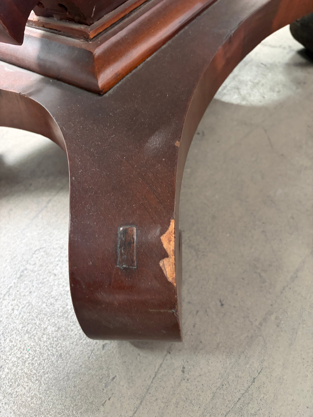 Mahogany Empire-Style Lyre-Base Center Table