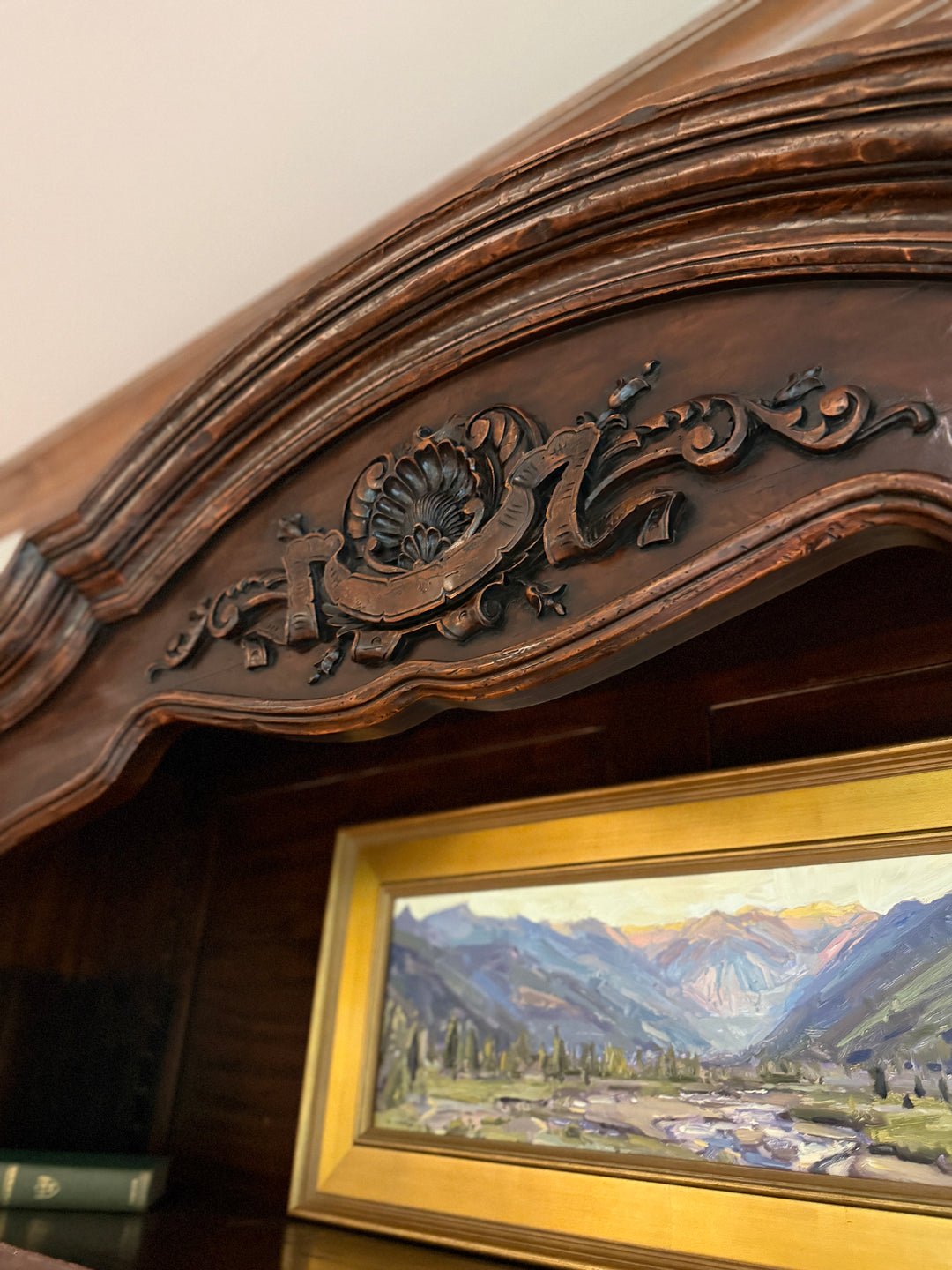 Large Vintage Carved Bookcase (Online Only Item)