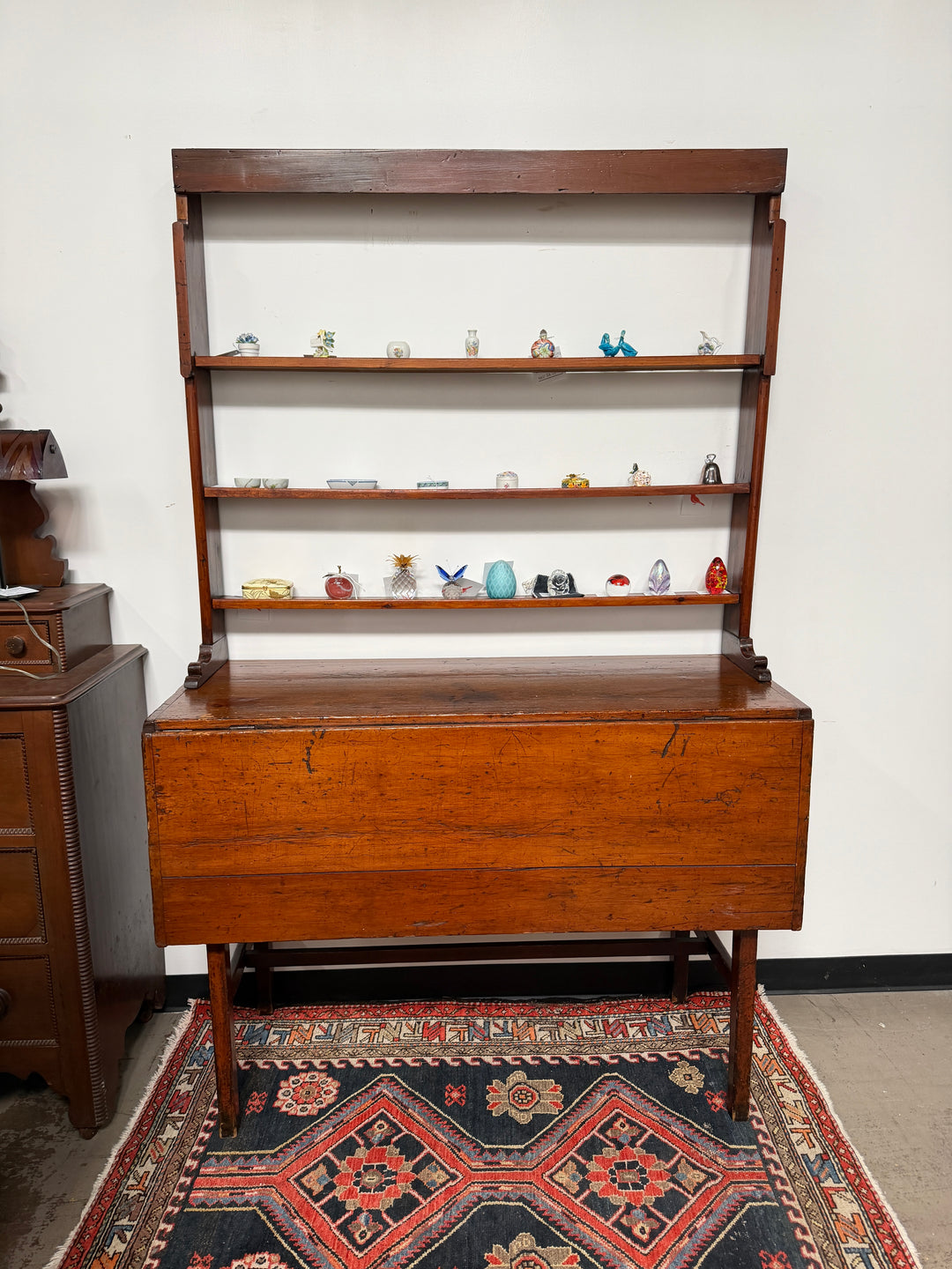 Antique Drop Leaf table with Shelving