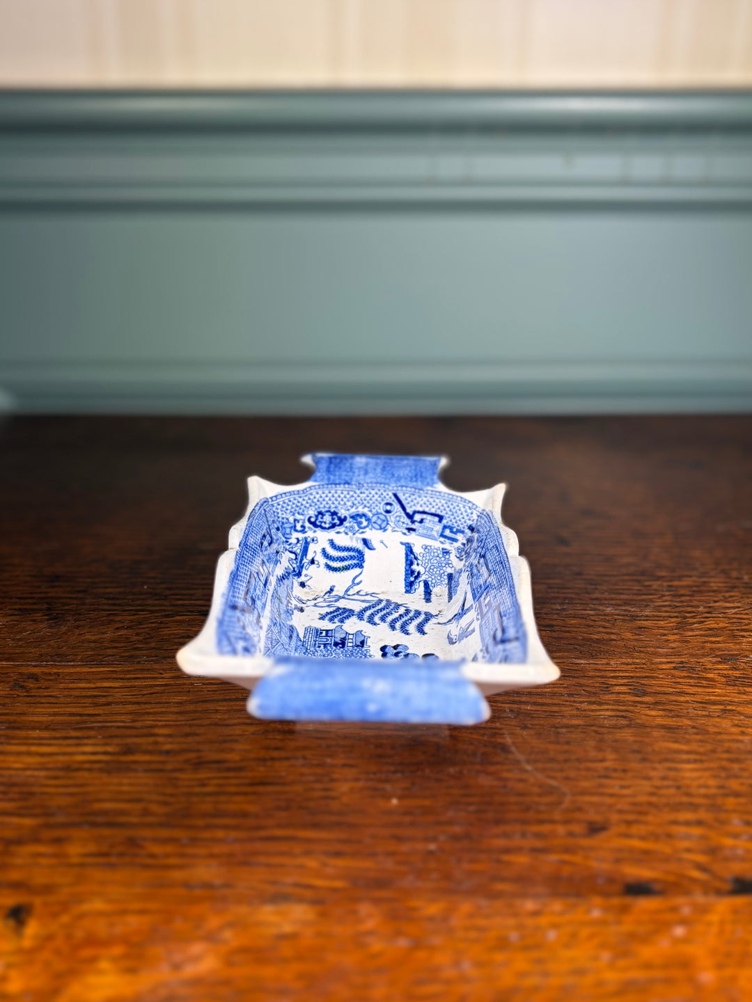 Blue Willow Antique Trinket Dish