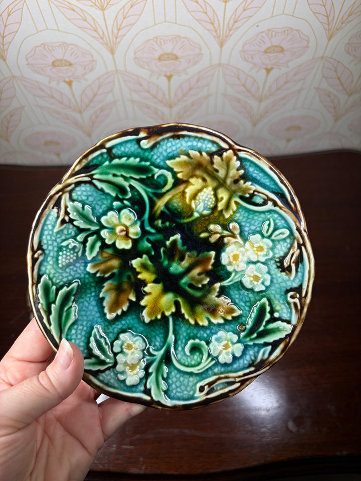 Set of Four 19th Century Swedish Majolica-Style Dessert Plates