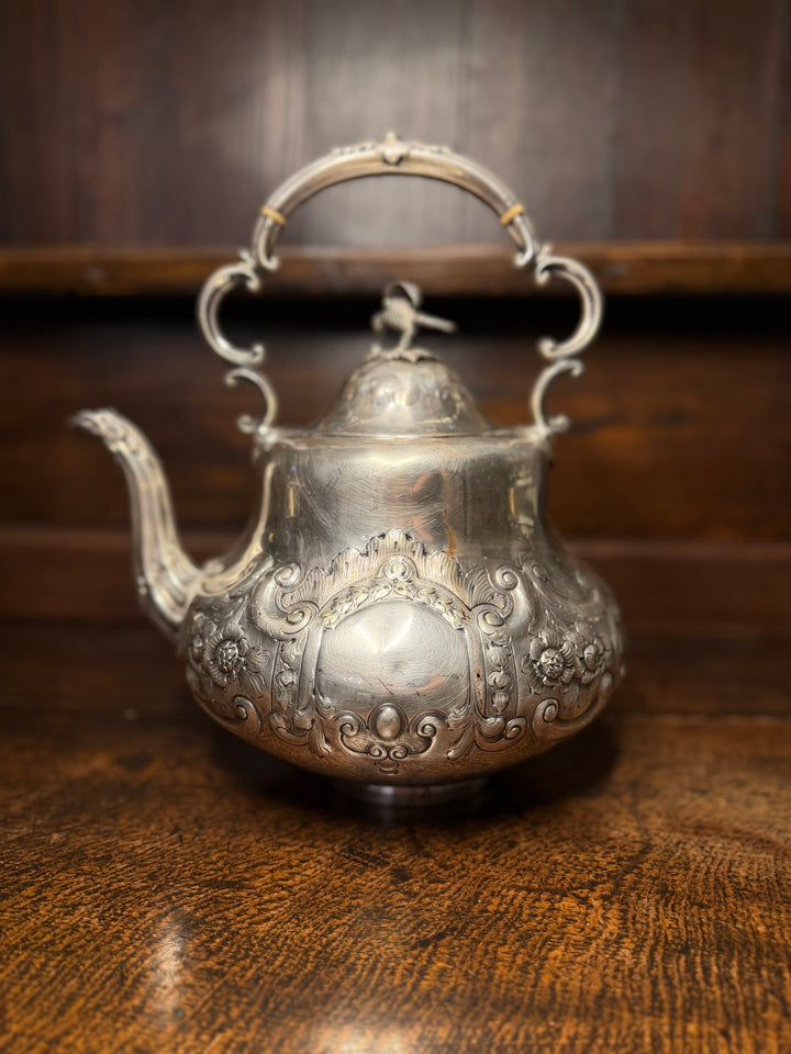 English Victorian Sterling Silver Tea & Coffee Service, Louis XV Pattern