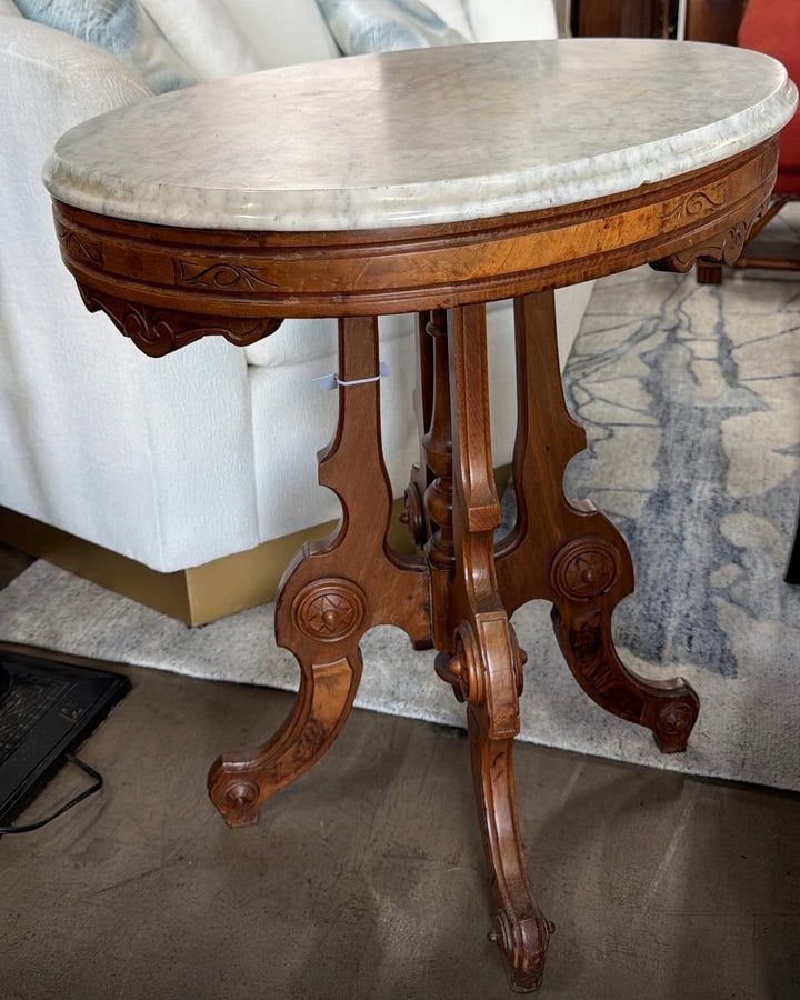 Antique Marble Top Side Table
