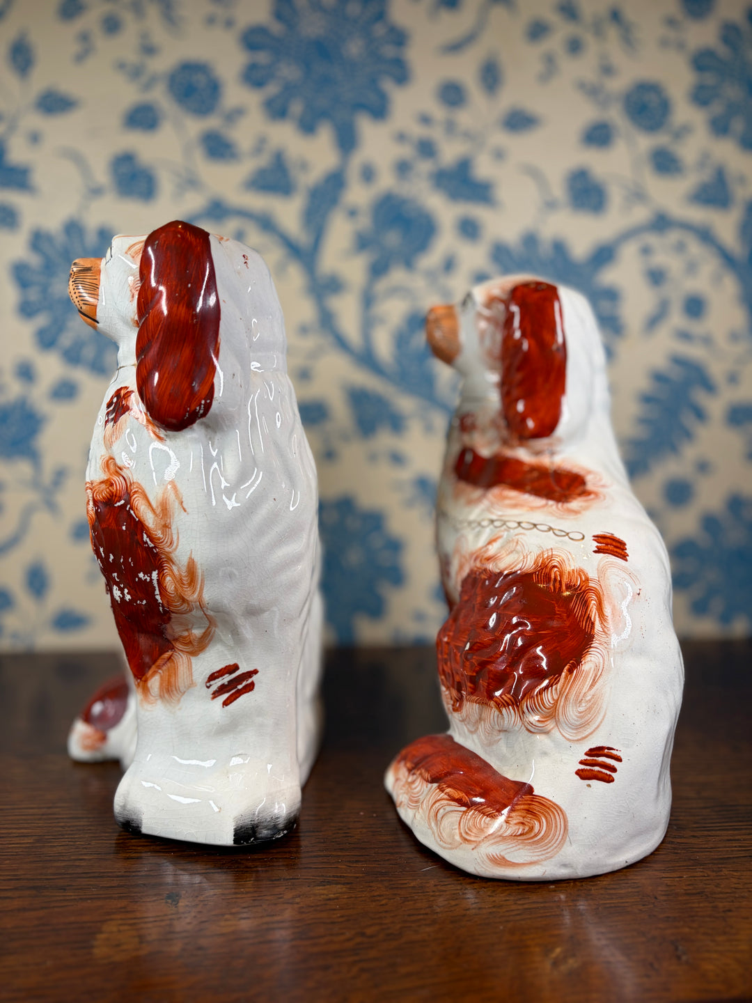 Pair of Antique English Staffordshire Dogs