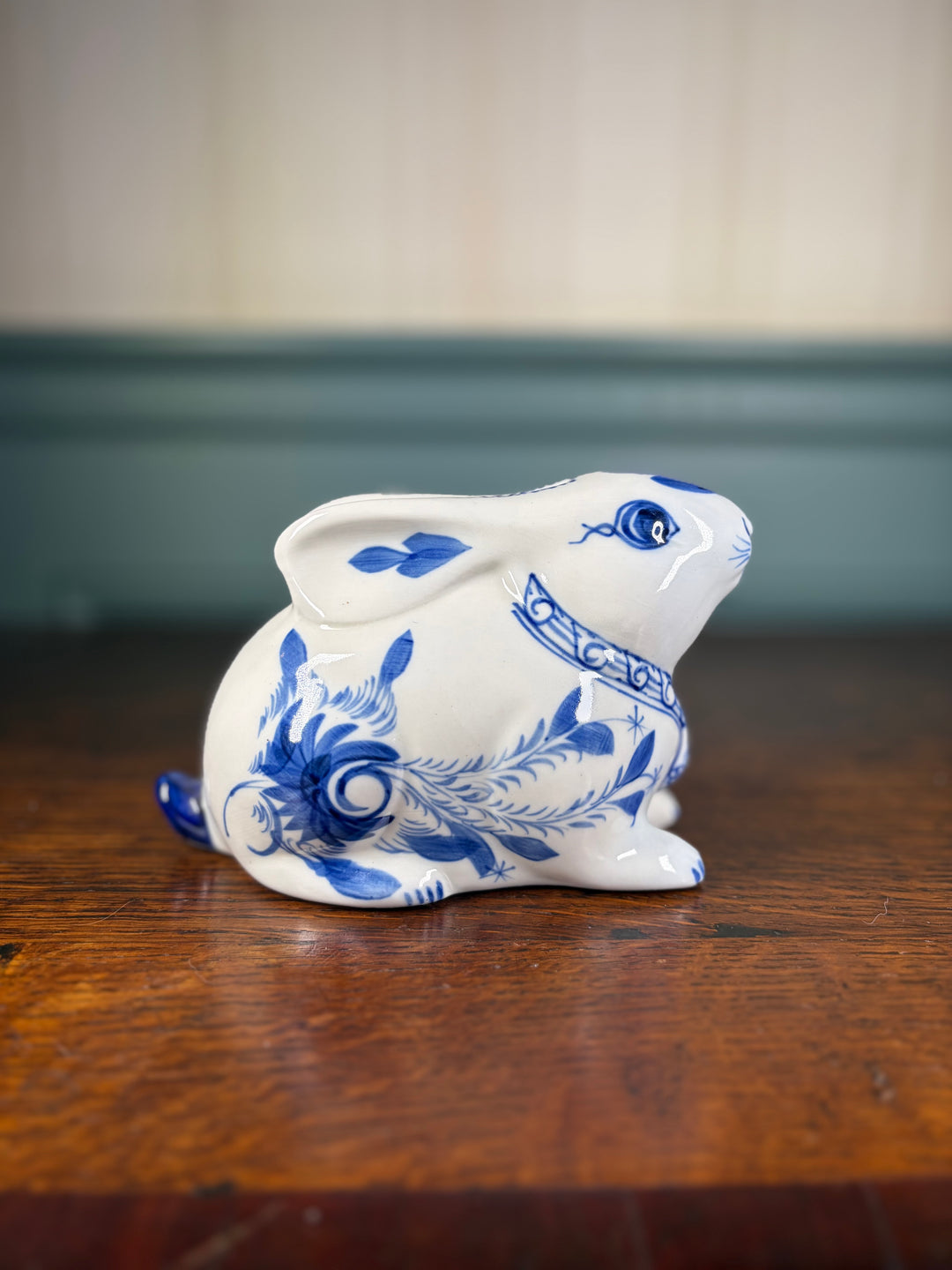 Blue and White Bunny Piggy Bank