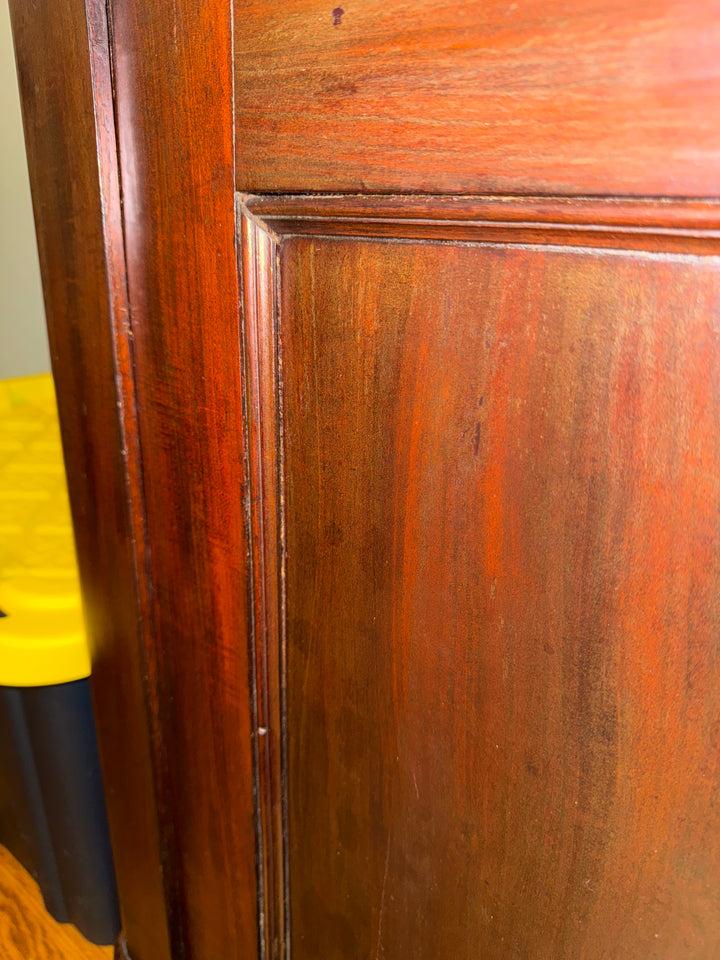 Vintage Solid Wood Hutch Cabinet with Open Shelving