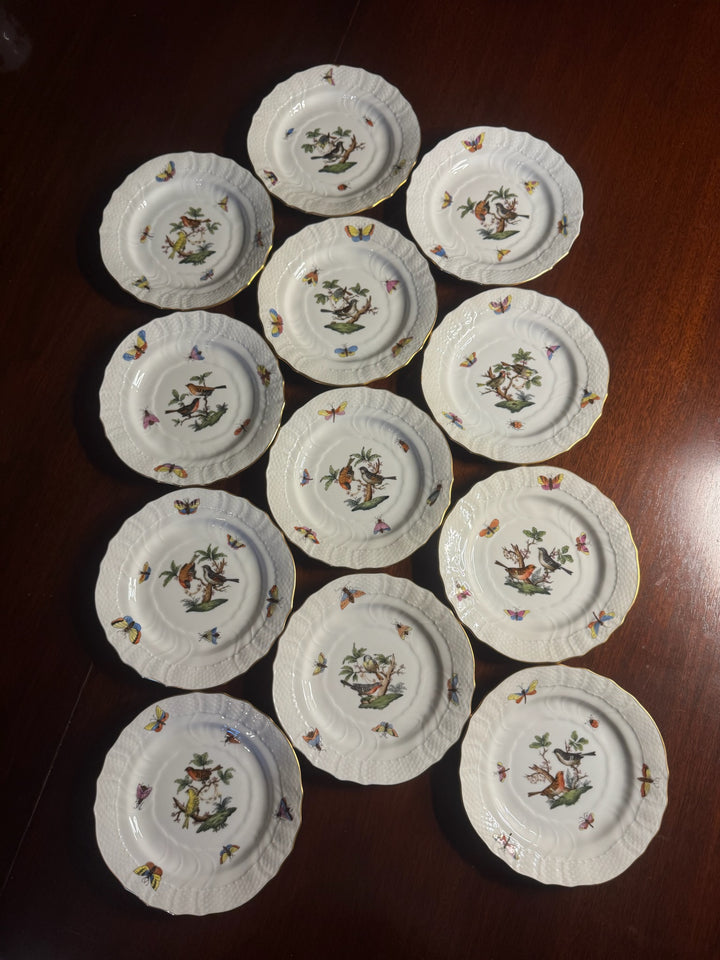 12 Herend Rothshild Bread and Butter Plates