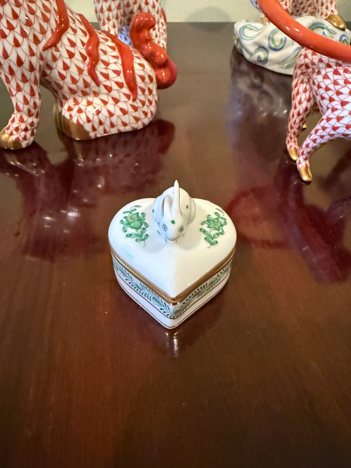 Herend Green Bunny Box