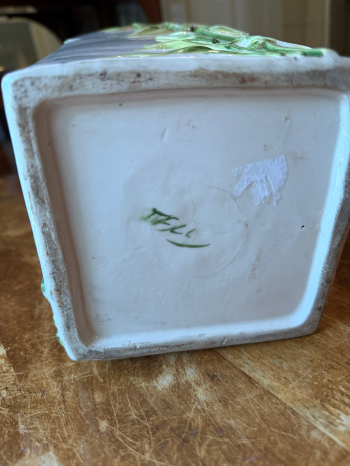 Mid-Century Majolica Bamboo Vase