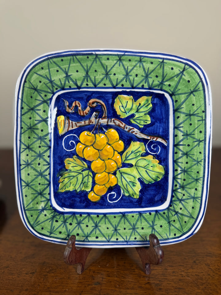 Handpainted Portuguese Service for 4 (Chalice Cups, appetizer plates, dinner plates)