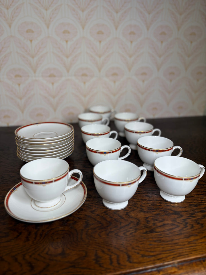 Set of 10 Wedgwood Colorado Cups and Saucers