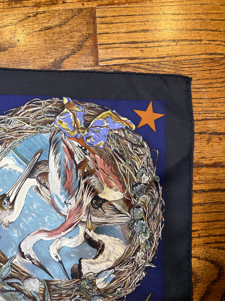 RARE Vintage HERMÈS “Faune Et Flora du Texas” Silk Scarf 90 (Comes with box)
