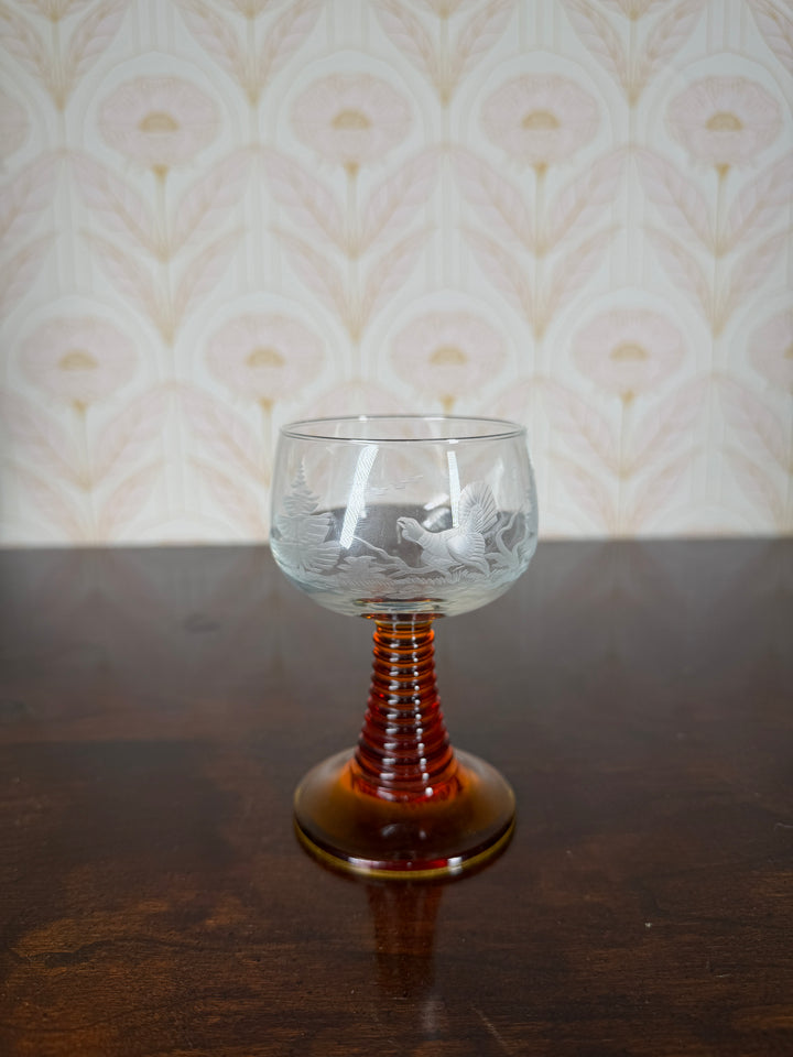 Set of 2 Small Amber Glasses