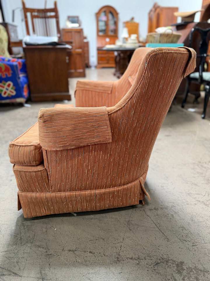 Upholstered Chair - Orange Striped