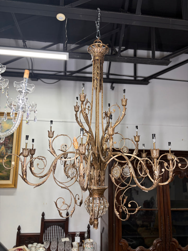 Large Multi-Arm Crystal Chandelier
