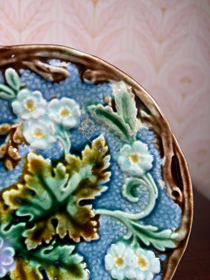 Set of Four 19th Century Swedish Majolica-Style Dessert Plates