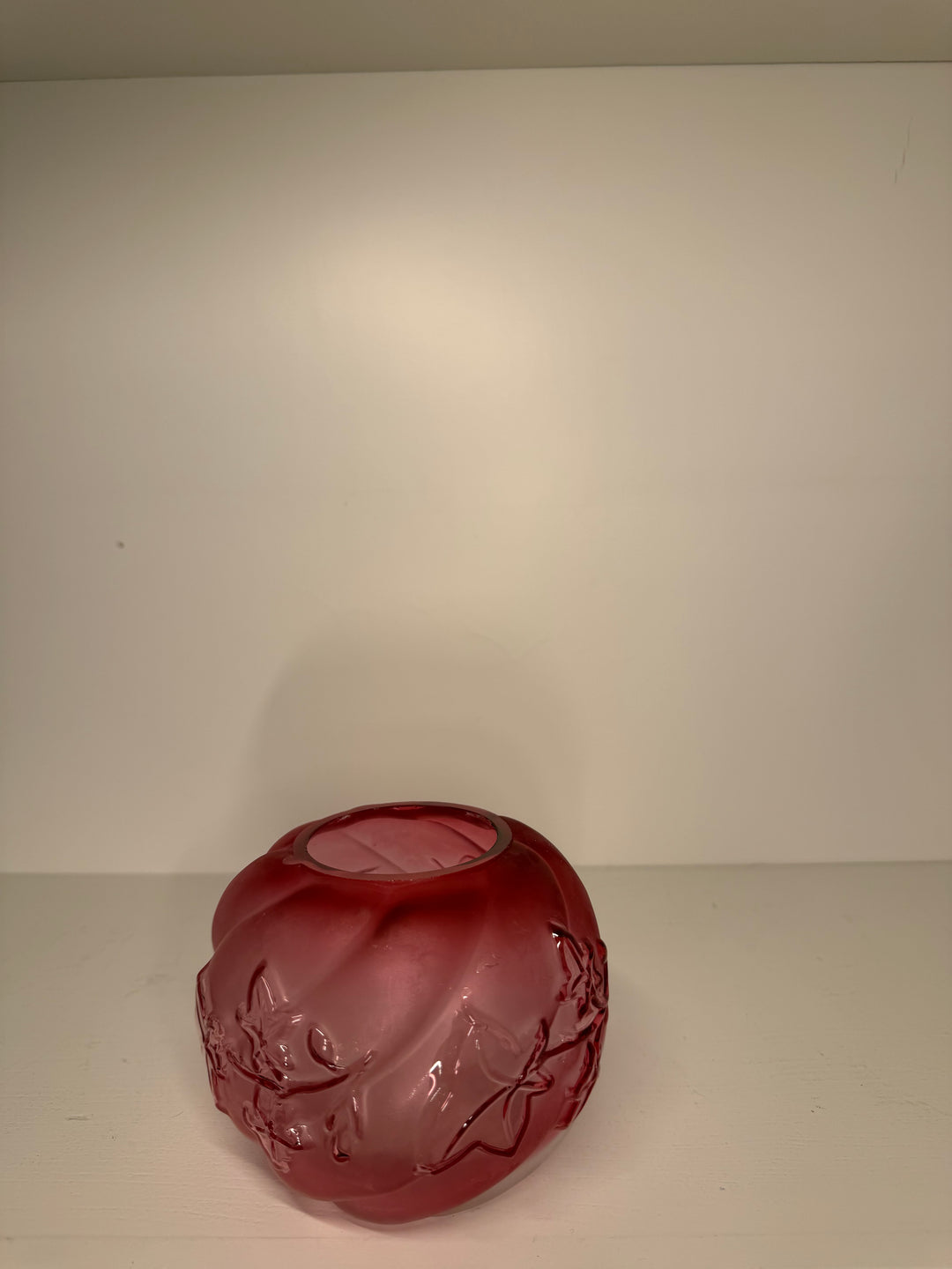Northwood Royal Ivy Cranberry Glass Vase