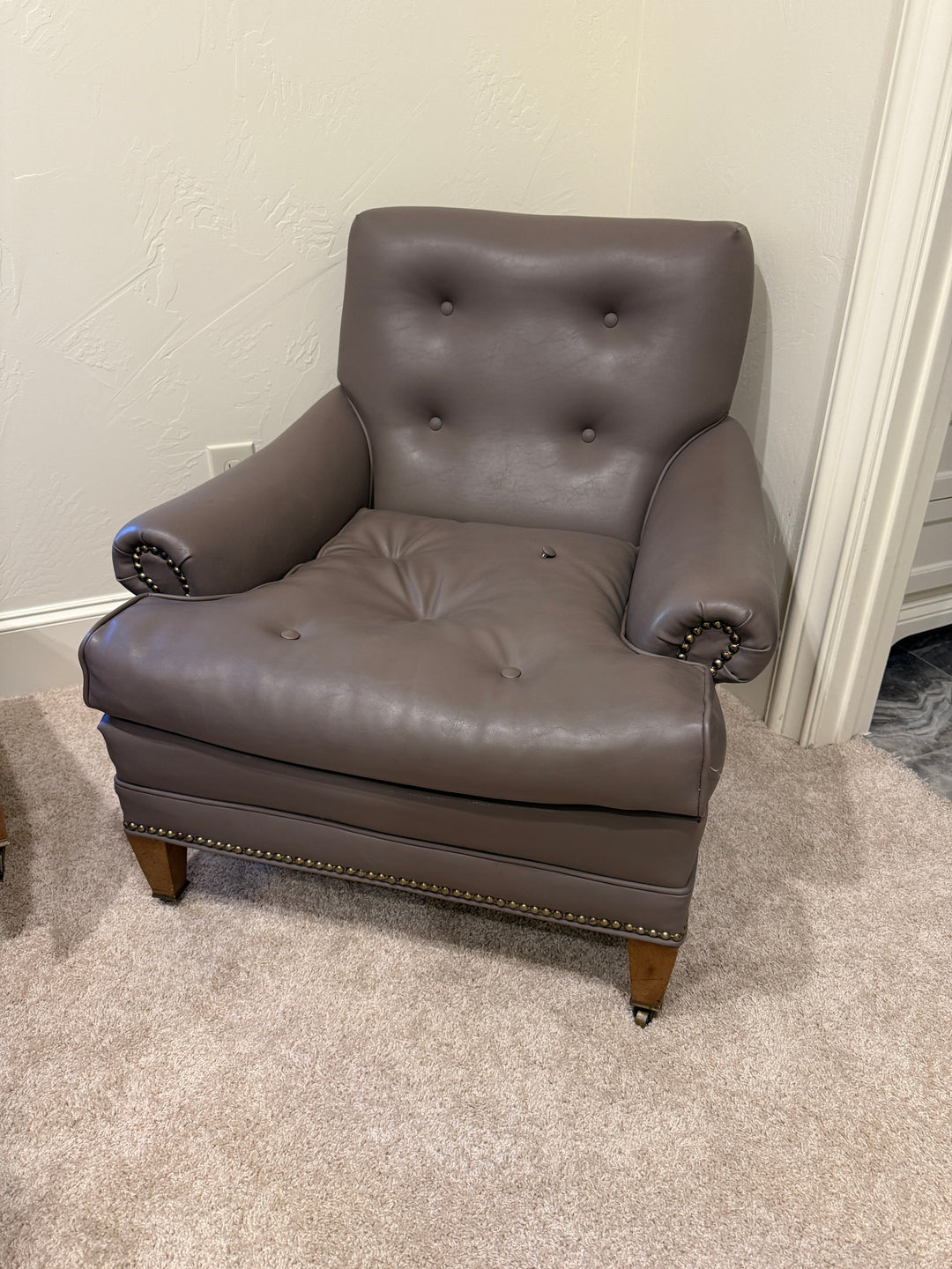 Leather Chair and Ottoman