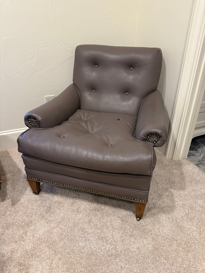 Leather Chair and Ottoman