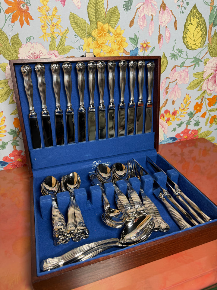 Vintage Tiffany & Co Flatware Set - Set of 16 Knives, 2 Serving Forks, 3 Serving Spoons, 16 Soup Spoons, 16 Dessert Spoons