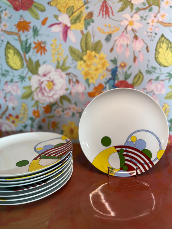 Vintage Tiffany & Co Frank Lloyd Wright Cabaret Plates (Set of 9)