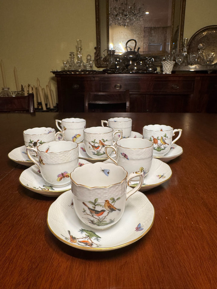 8 Herend Rothschild Dessert Tea Cups (#709)