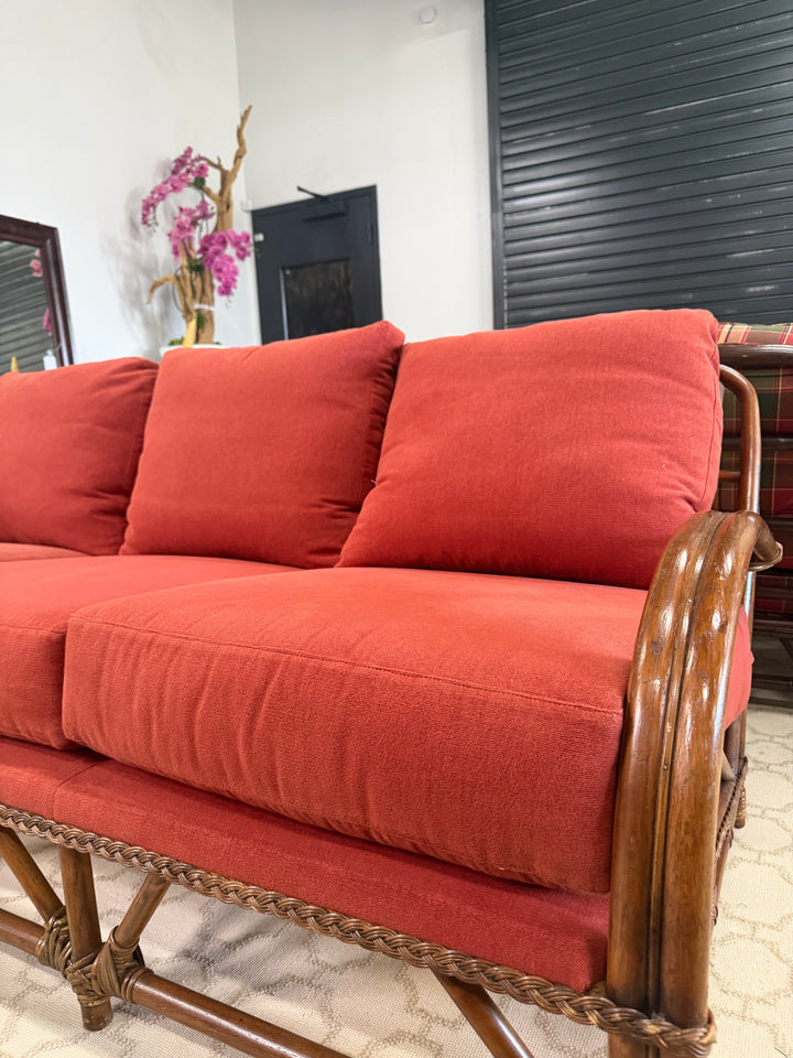 Vintage Bamboo and Rattan Sofa