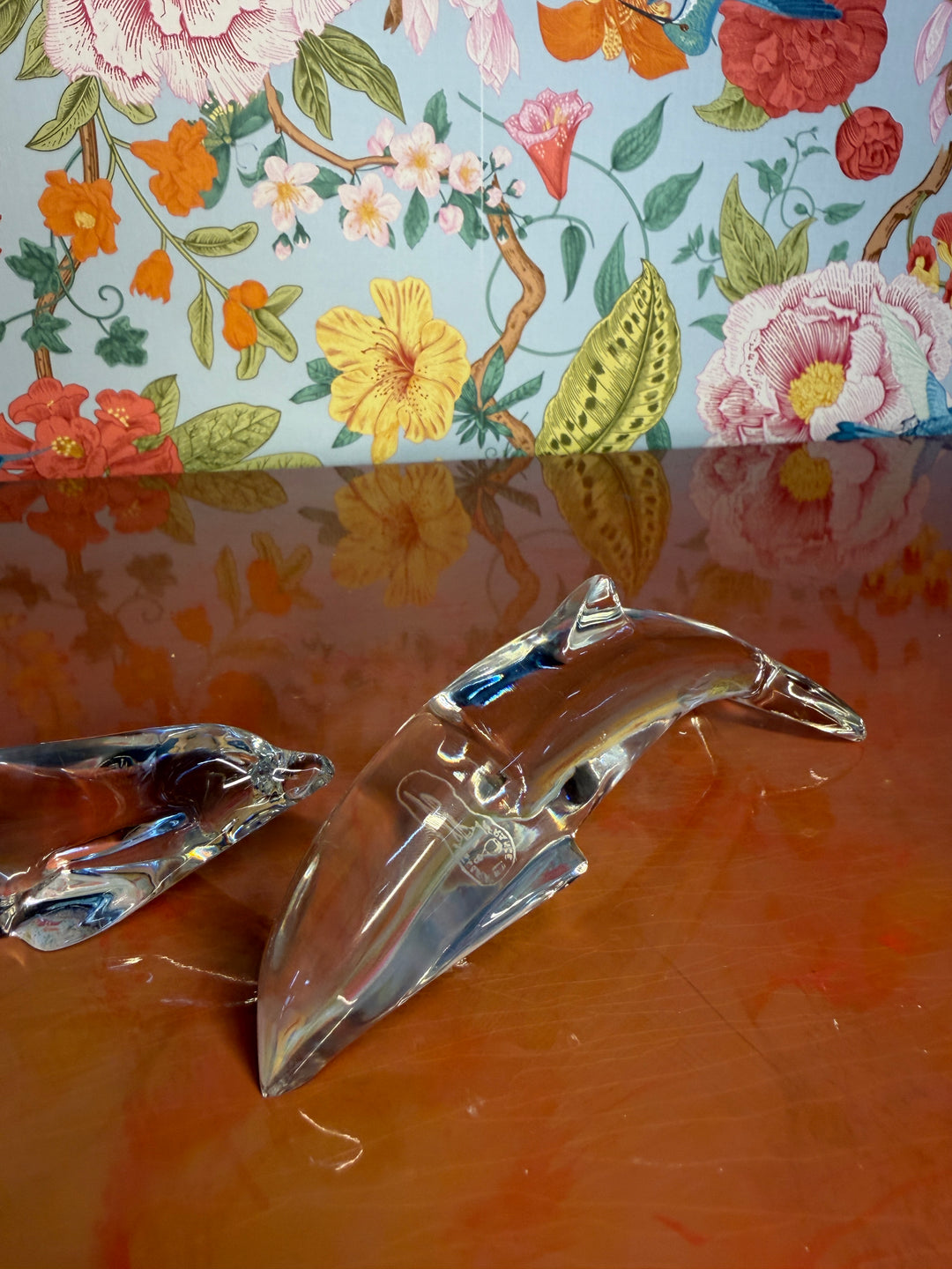 Pair of Baccarat Dolphins