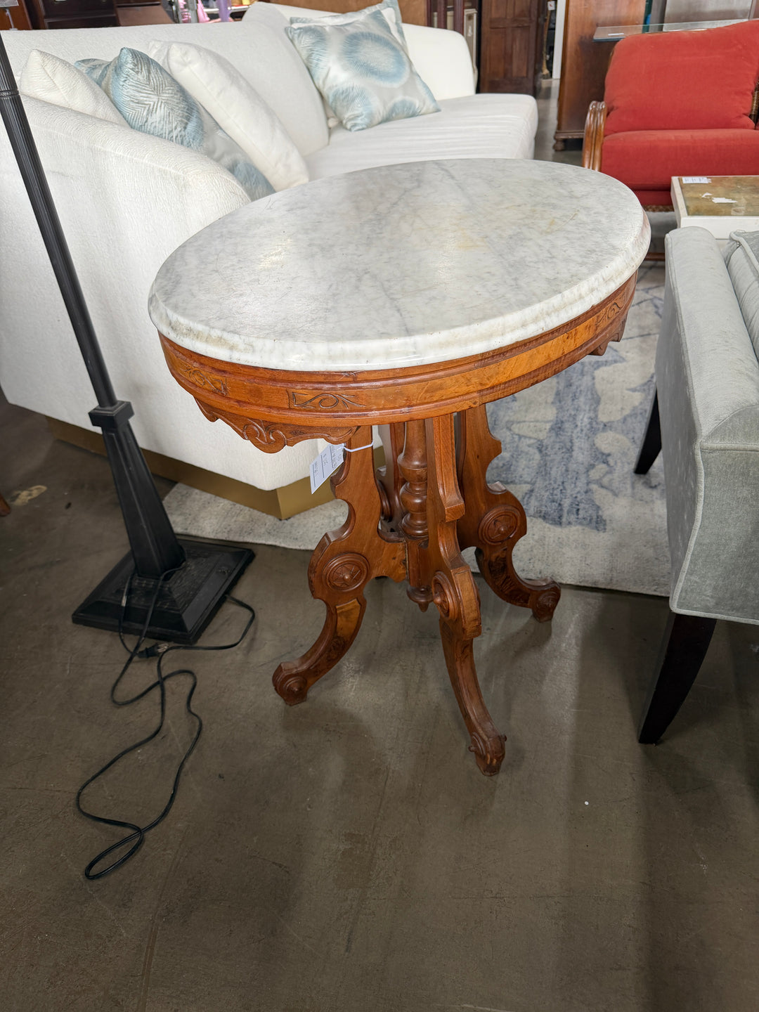 Antique Marble Top Side Table