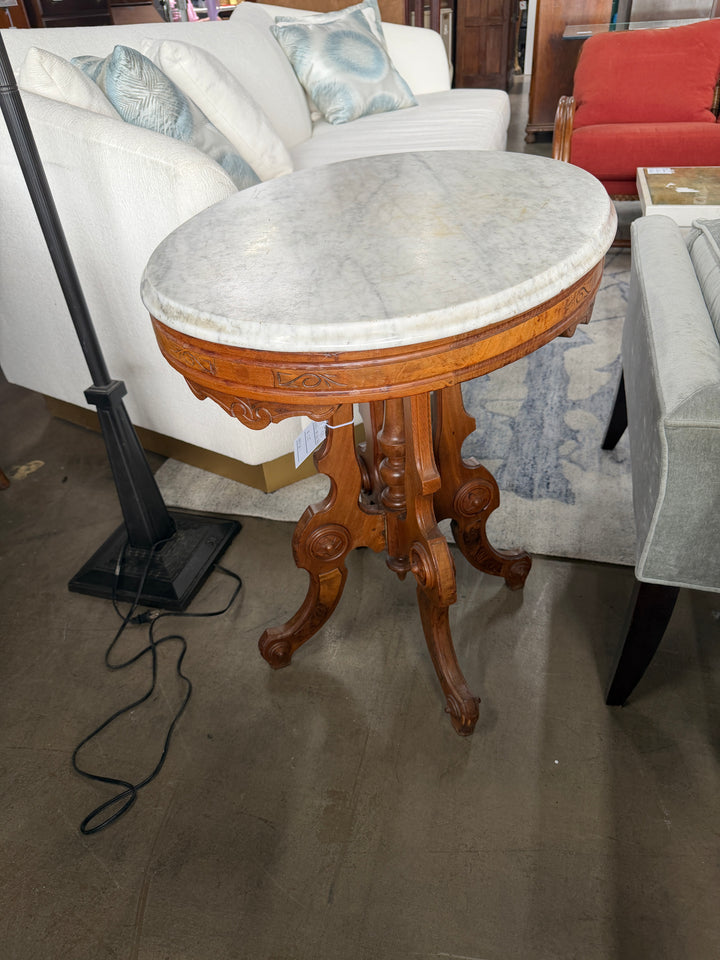 Antique Marble Top Side Table