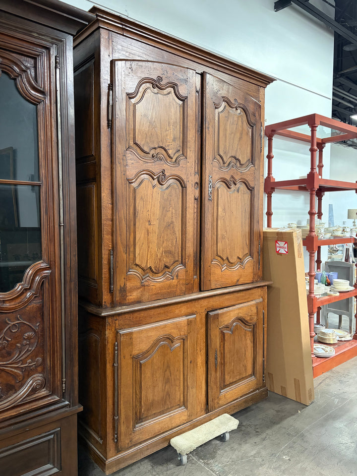 French Provincial Carved Walnut Armoire