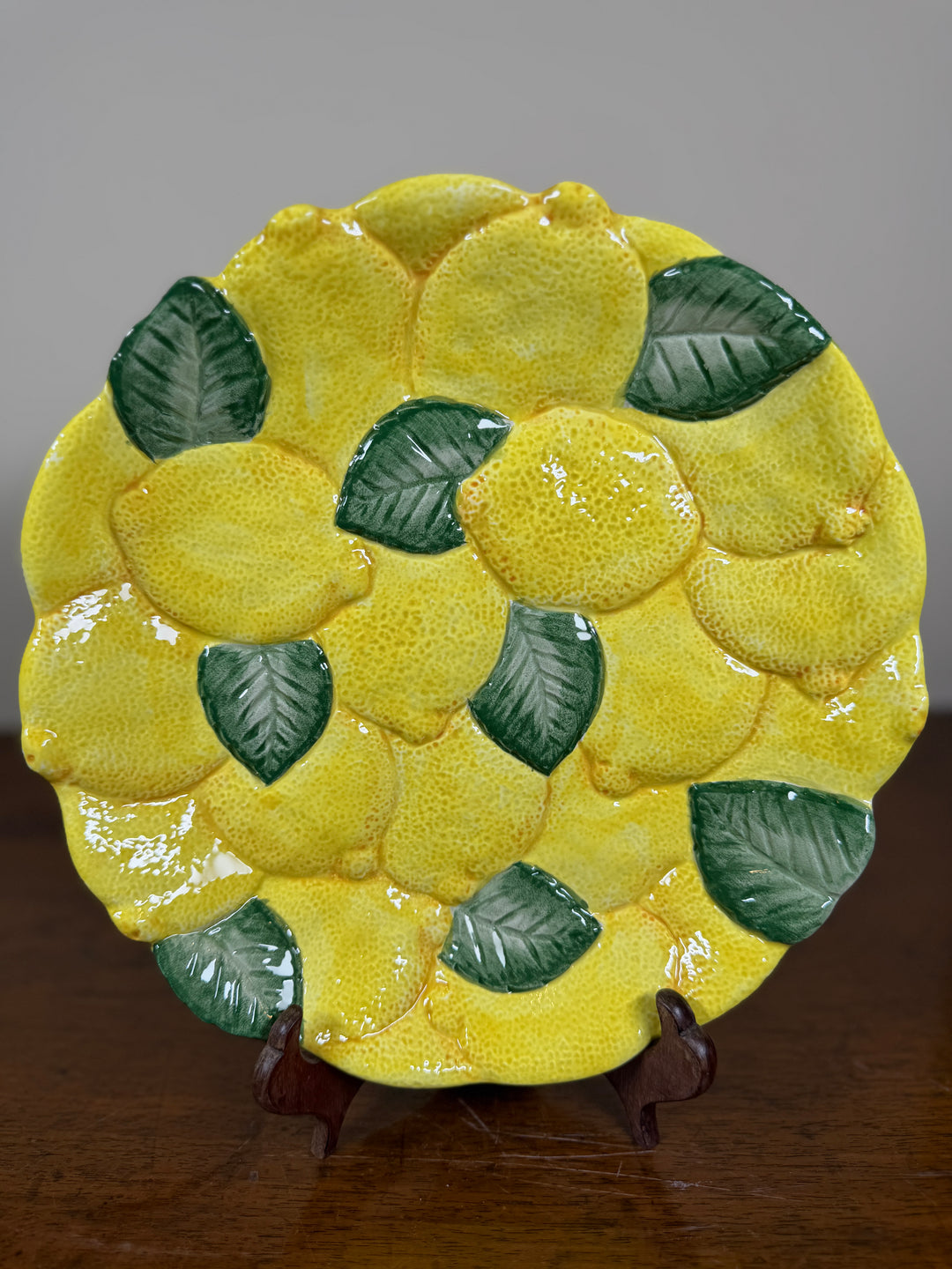 Fitz and Floyd Vintage Lemon Cups, Teapot, and Serving Plates (Priced as a set)