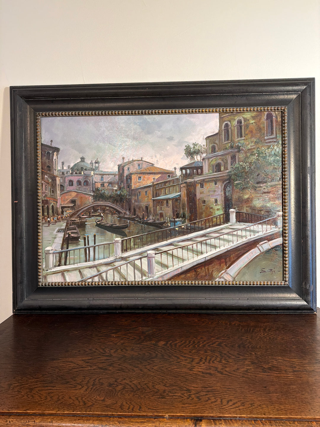 Original Venetian Oil Painting - Signed "Scotti"