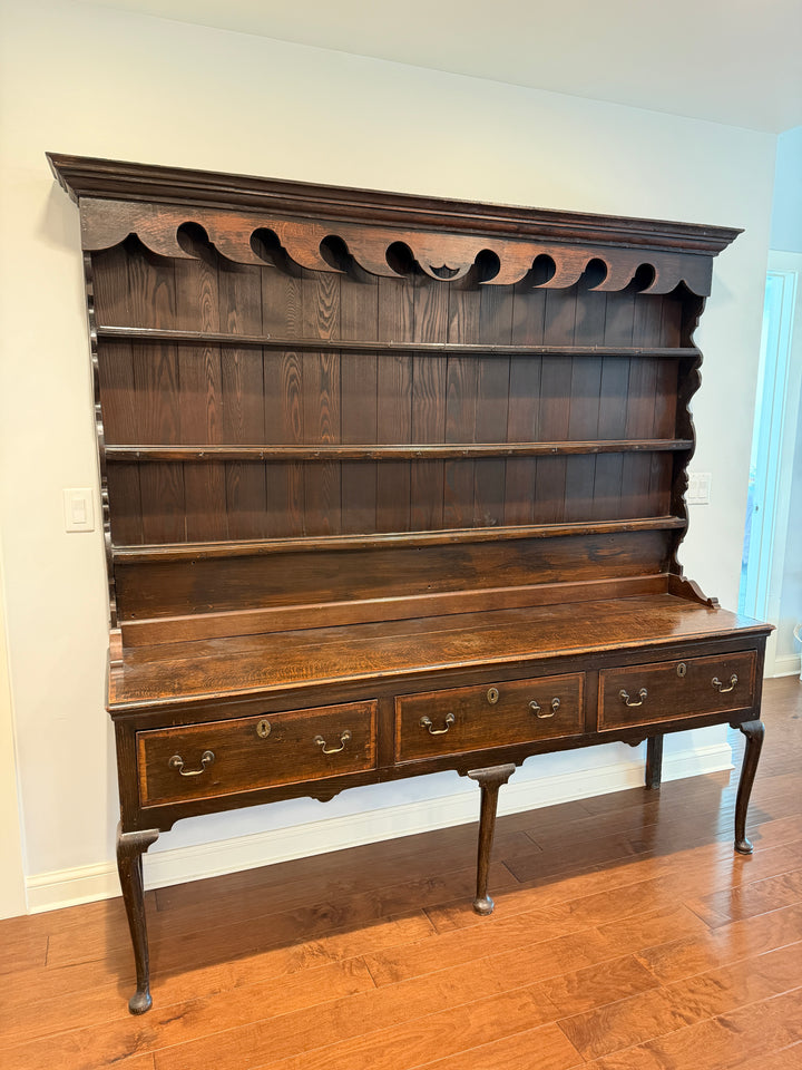 Antique Welsh Oak Dresser with Plate Rack