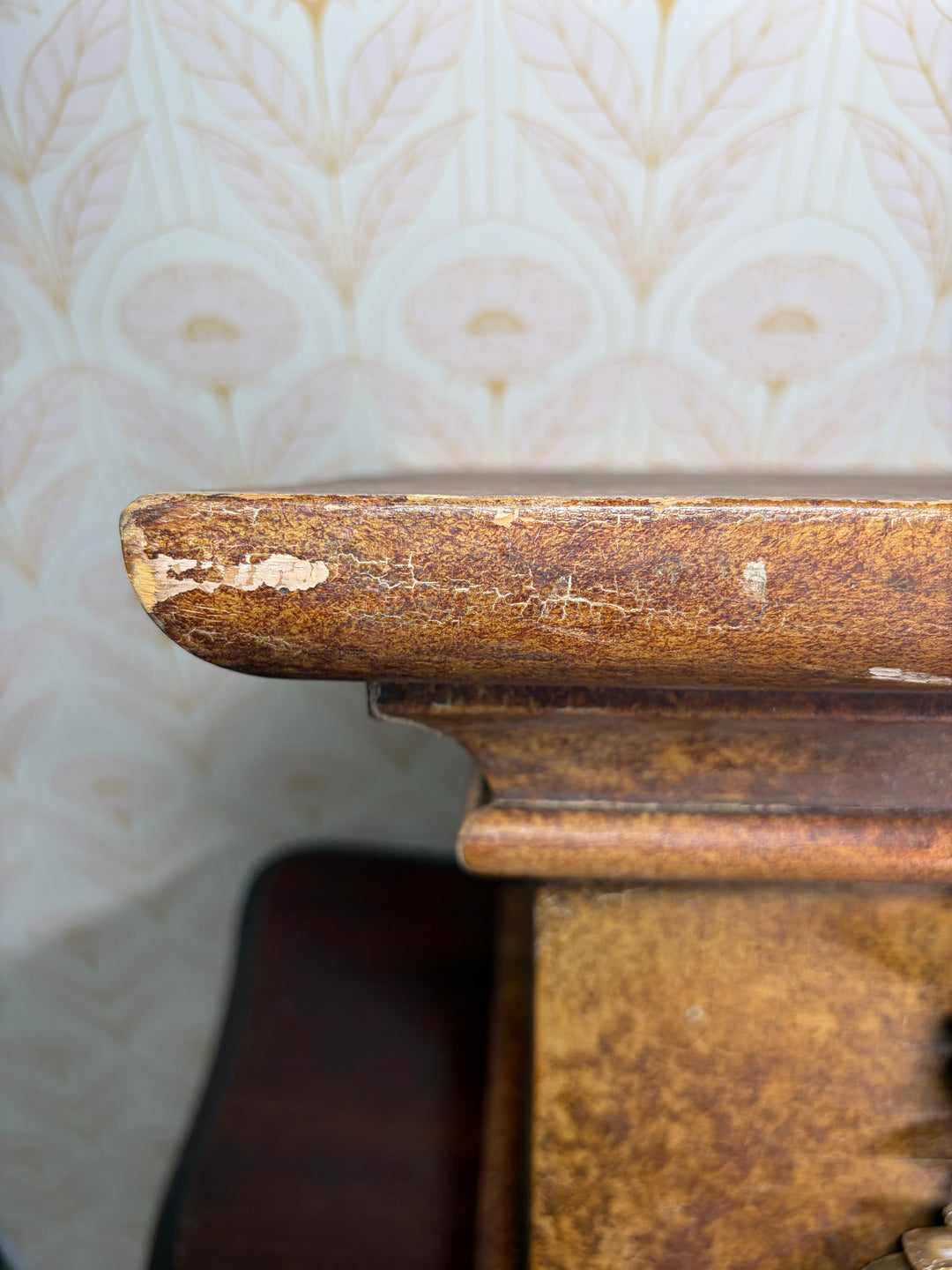 Decorative Wooden Wall Bracket with Gilt Rococo Hardware