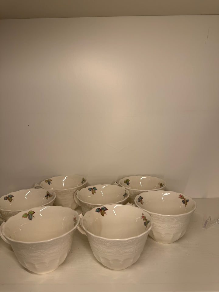 Spode Billingsley Rose Saucers and Cups - Set of 10