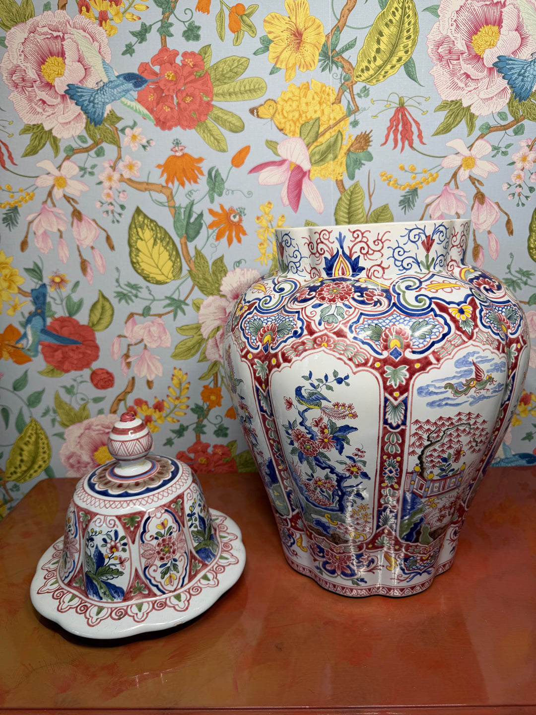 Vintage Hand Painted in France Tiffany & Co Lidded Vase
