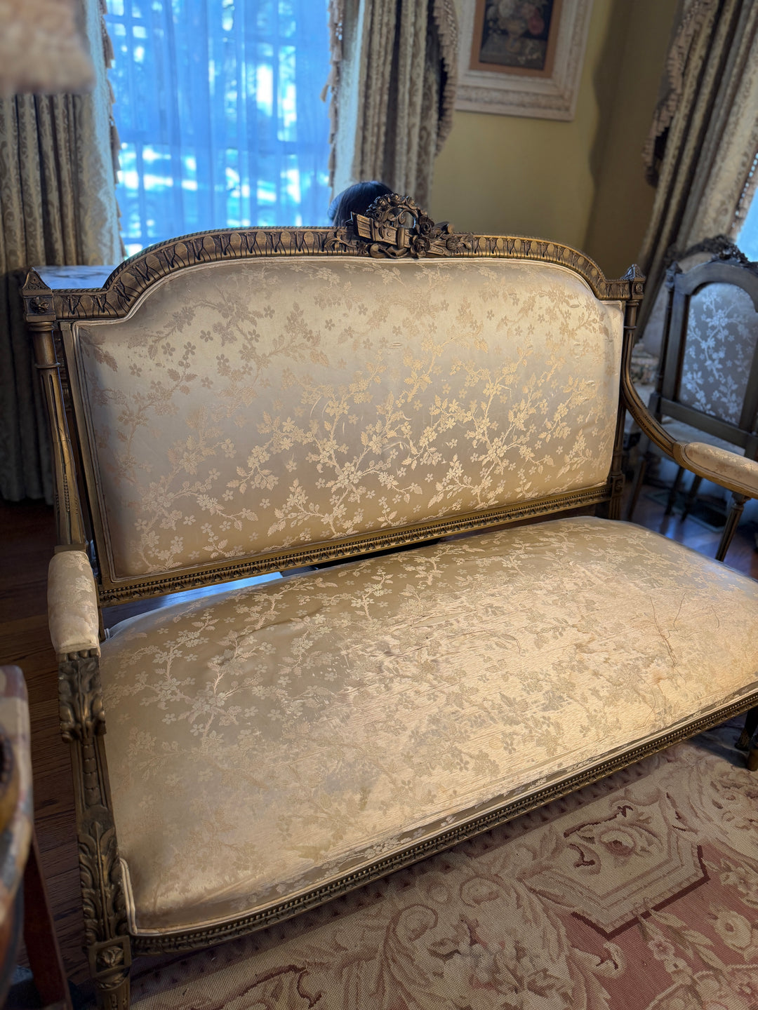 Louis XVI Gilded Settee