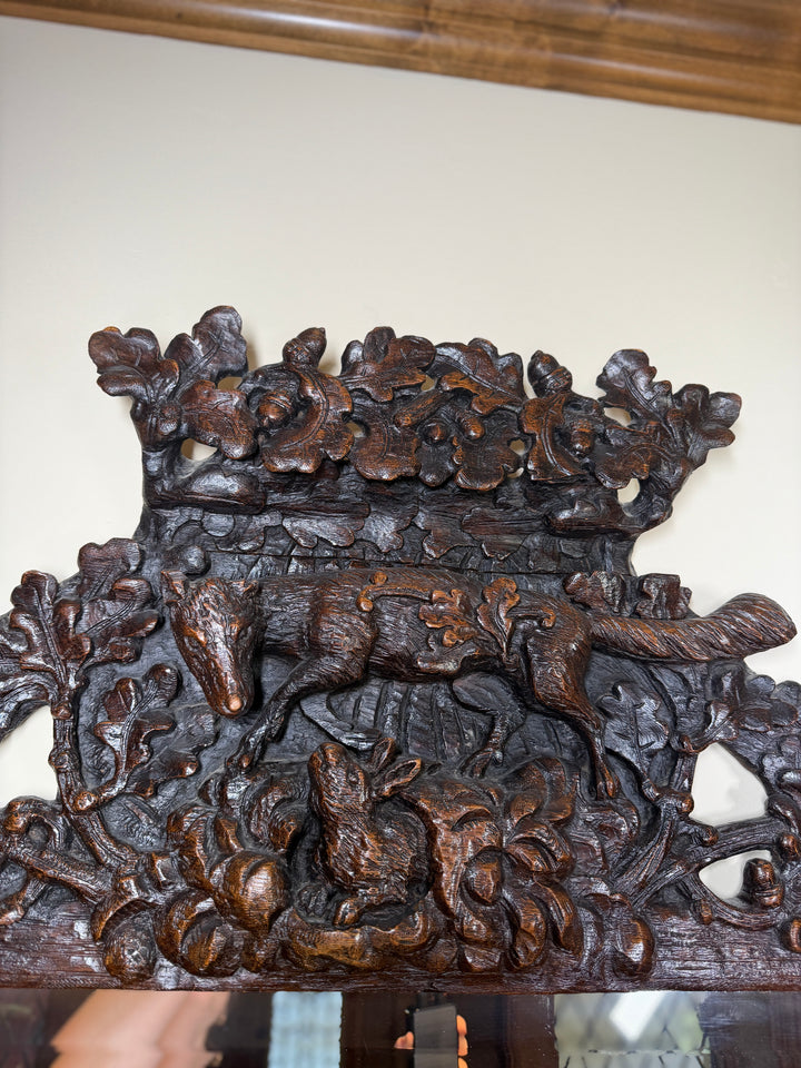 Antique Black Forest Wall Mirror