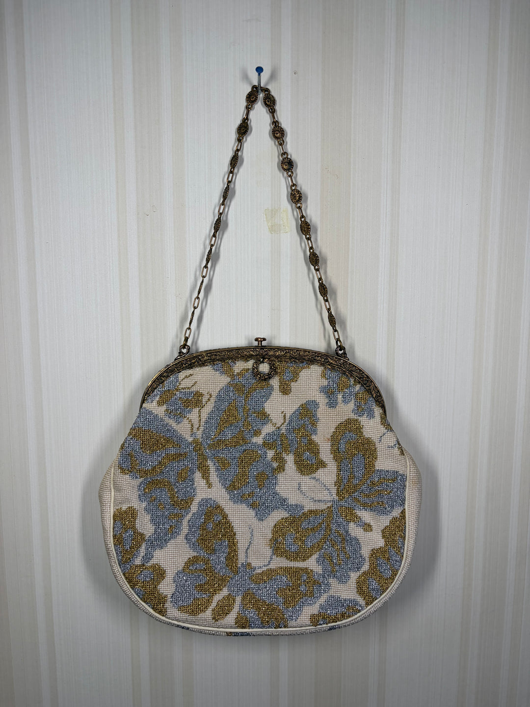 Vintage Butterfly Tapestry Evening Bag