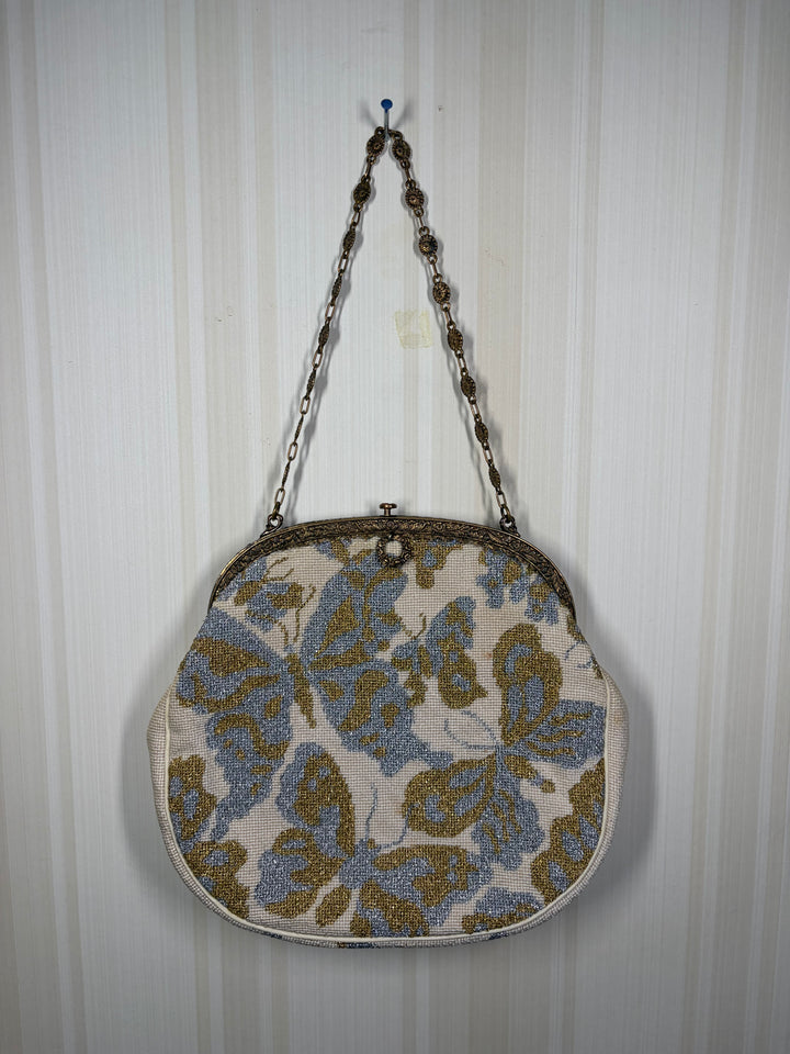 Vintage Butterfly Tapestry Evening Bag