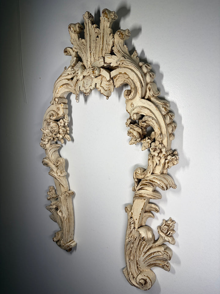 Large Baroque-Style Carved Architectural Arch Wall Ornament