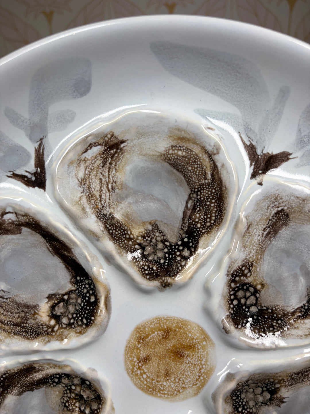 Set of Three Porcelain Oyster Plates
