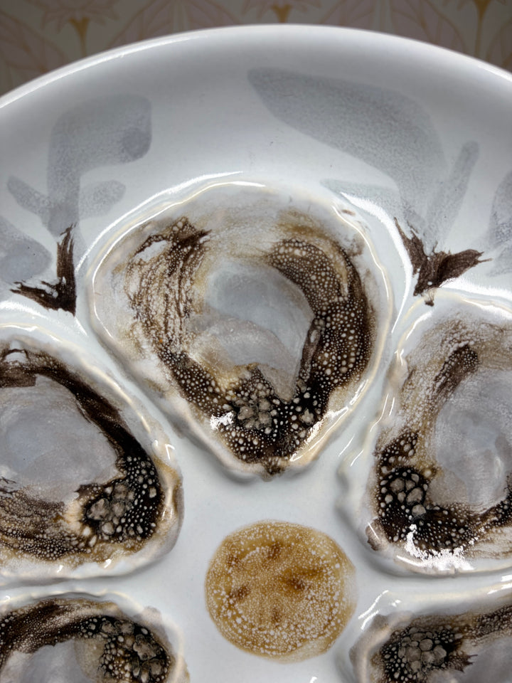 Set of Three Porcelain Oyster Plates