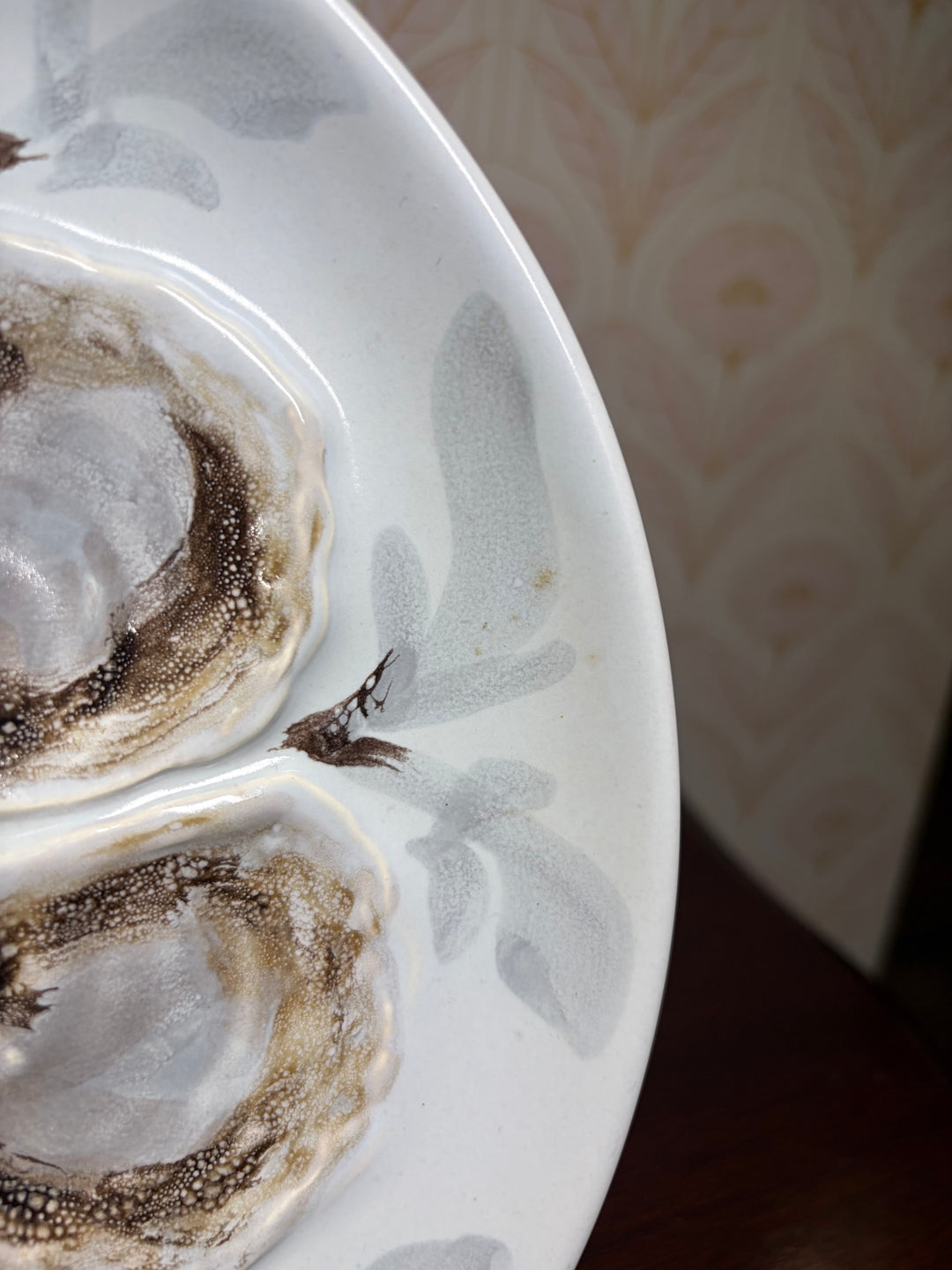 Set of Three Porcelain Oyster Plates