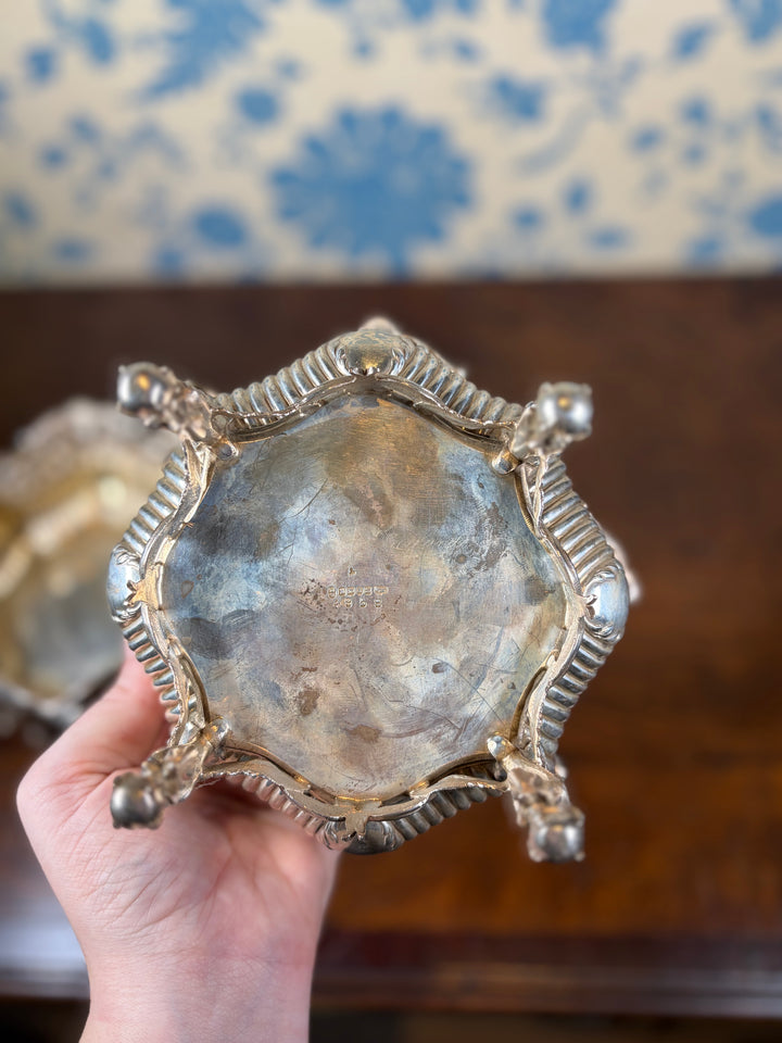 Pair of Antique Silver Plated Footed Bowls
