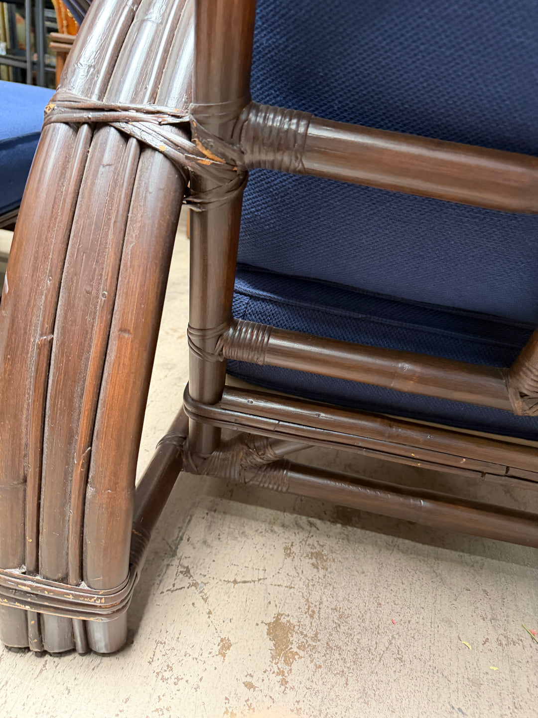 Set of 2 Vintage Bamboo and Rattan Armchair