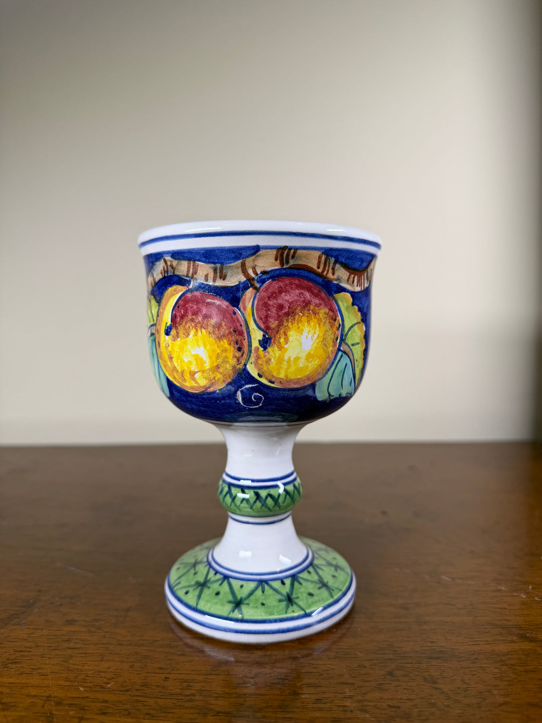 Handpainted Portuguese Service for 4 (Chalice Cups, appetizer plates, dinner plates)